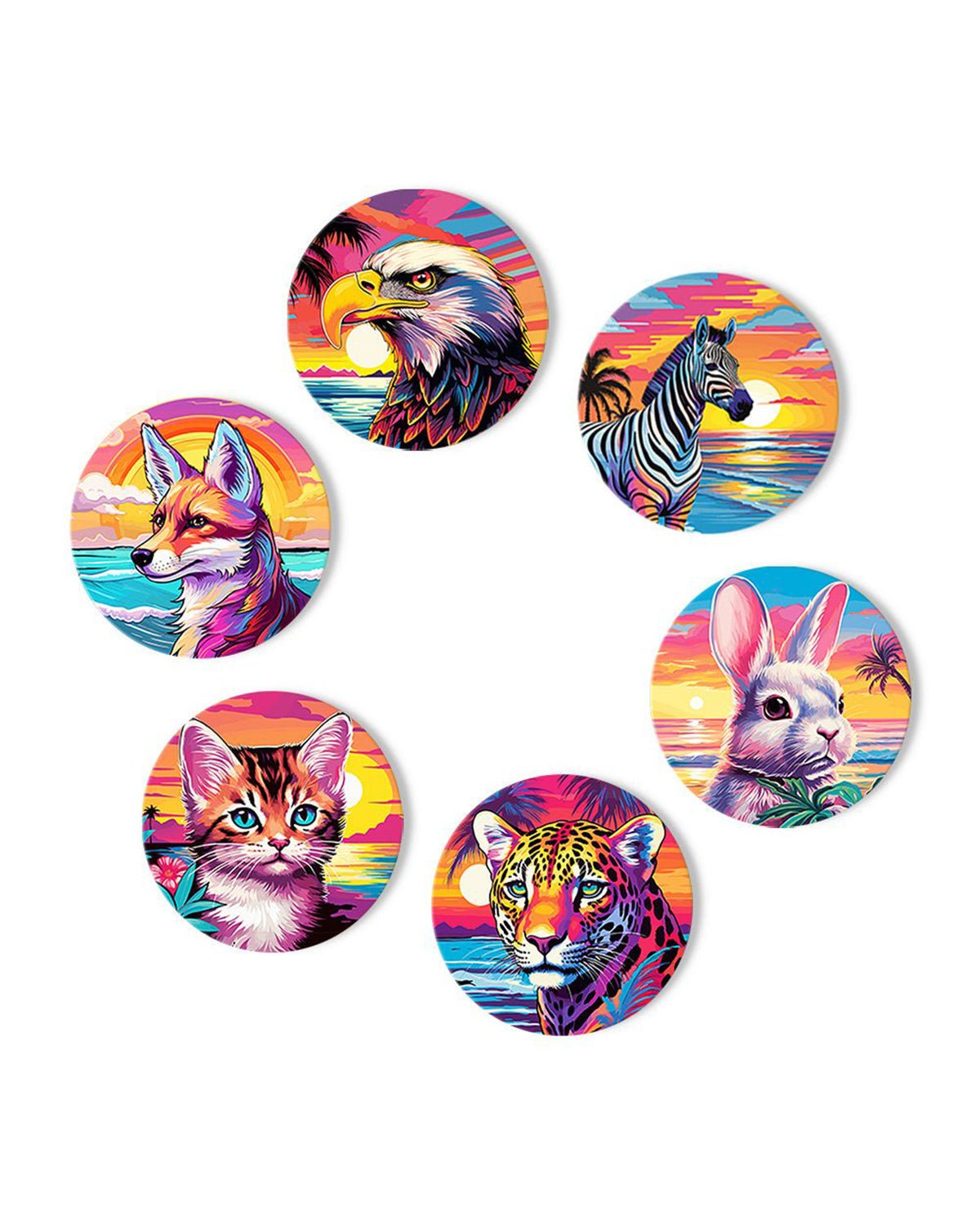 PAINT BY NUMBERS | ANIMAL COASTERS 6 PCS