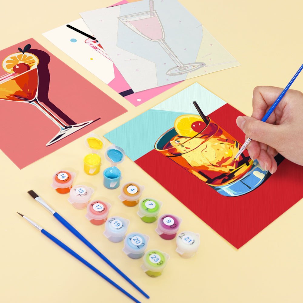 Cocktail Classy 6 Mini Paintings paint by numbers kit