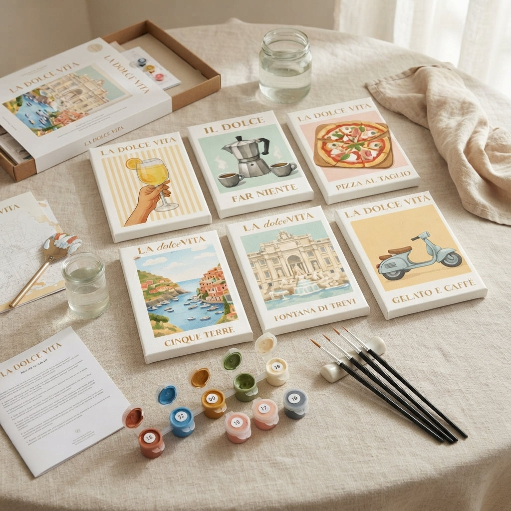 MINI PAINT BY NUMBERS | ITALIAN GETAWAY - Set of 6