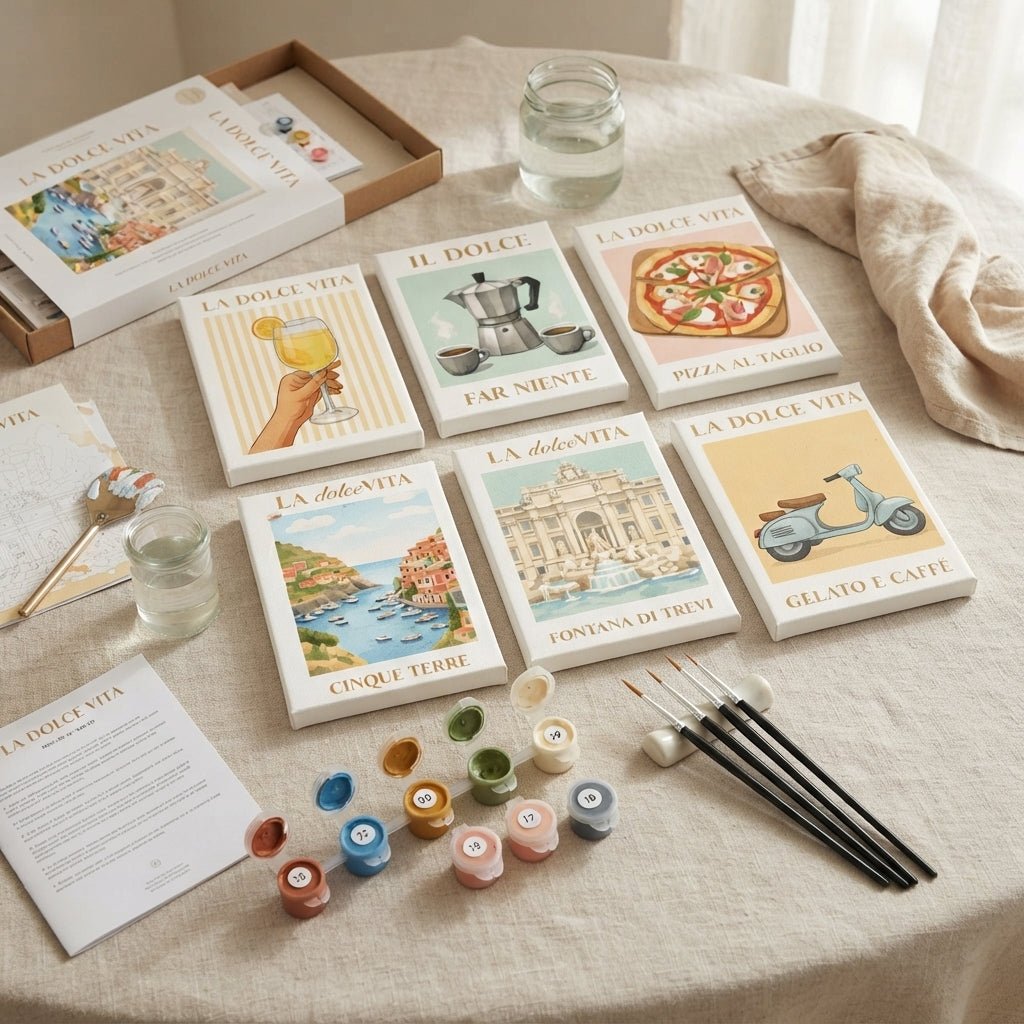 MINI PAINT BY NUMBERS | ITALIAN GETAWAY - Set of 6