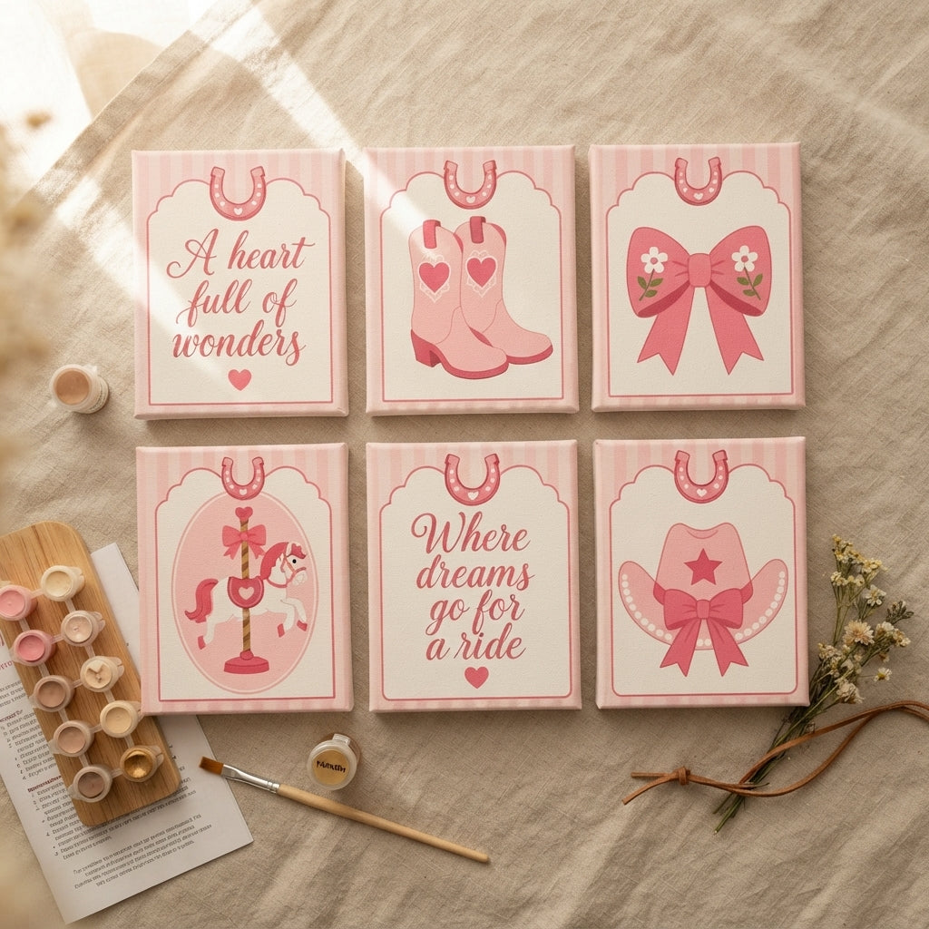 MINI PAINT BY NUMBERS | COWGIRL DREAMS - Set of 6