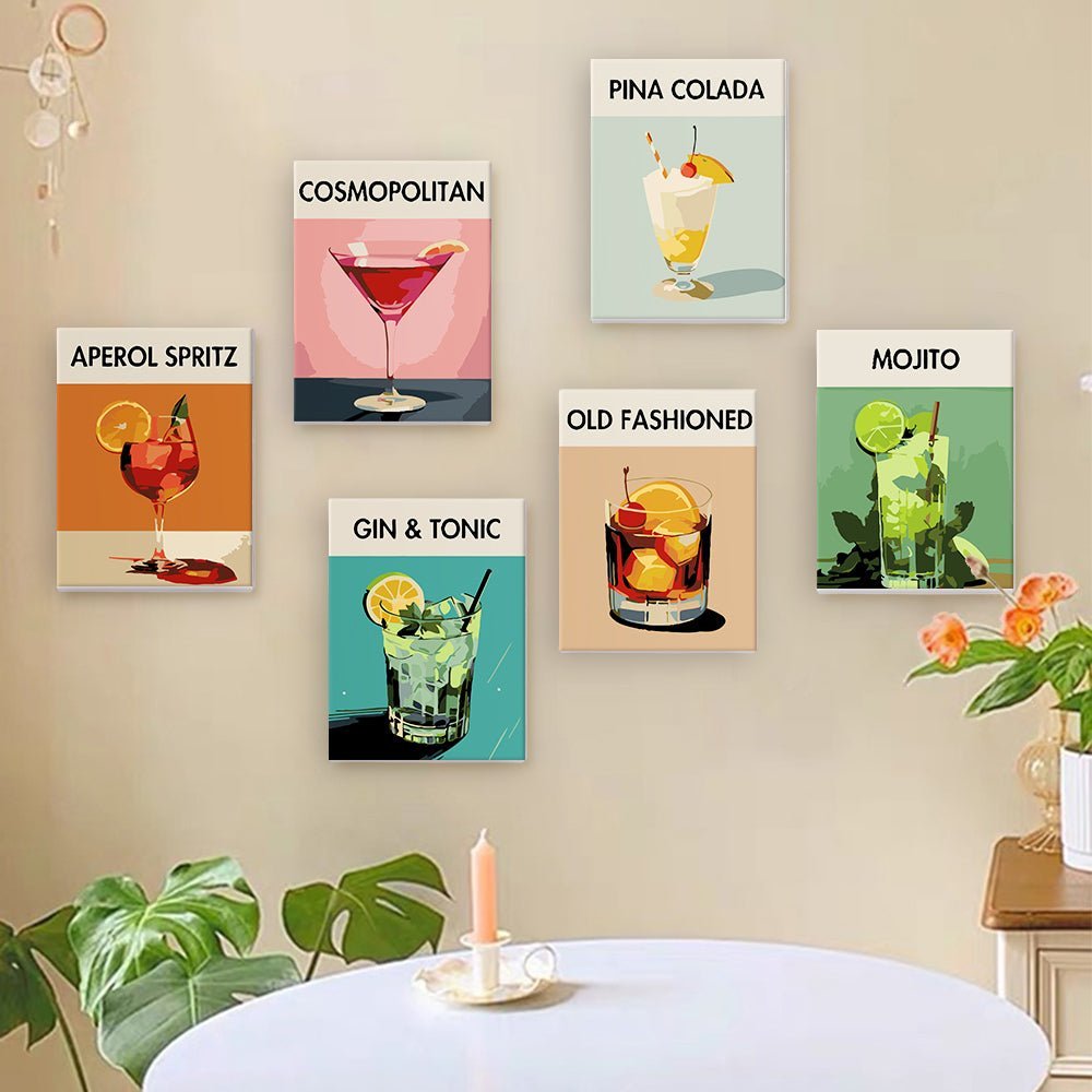 Cocktail Luxury 6 Mini Paintings paint by numbers kit