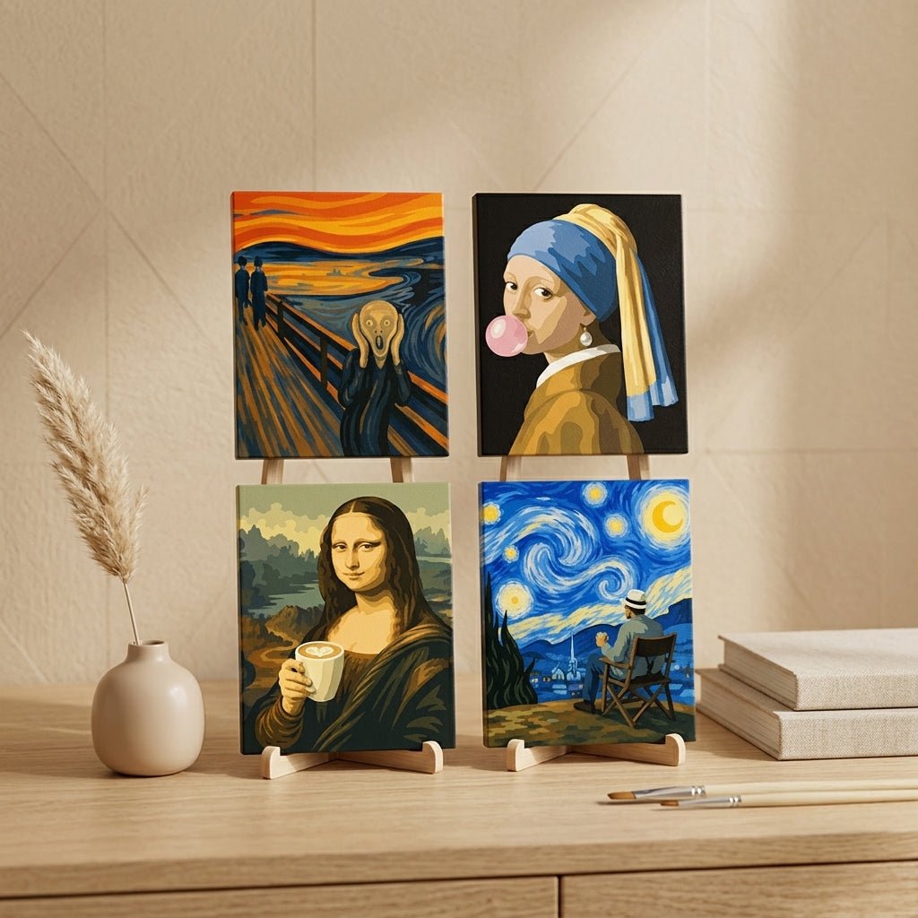 MINI PAINT BY NUMBERS | CLASSICS WITH A TWIST - Set of 4