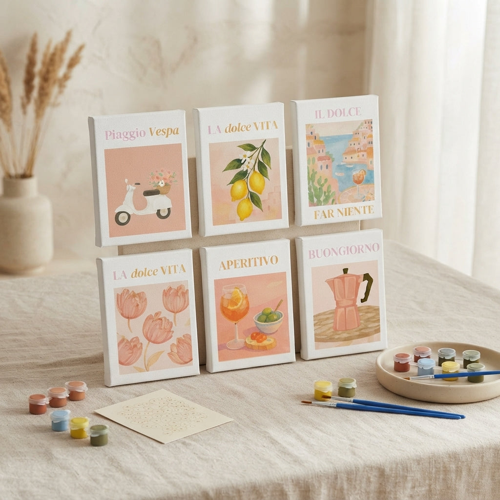 MINI PAINT BY NUMBERS | BLUSH ITALIAN ESCAPE - Set of 6