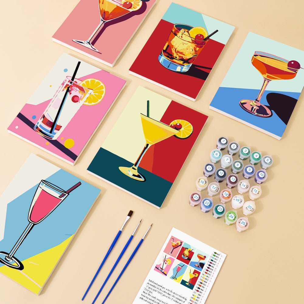 Cocktail Classy 6 Mini Paintings paint by numbers kit