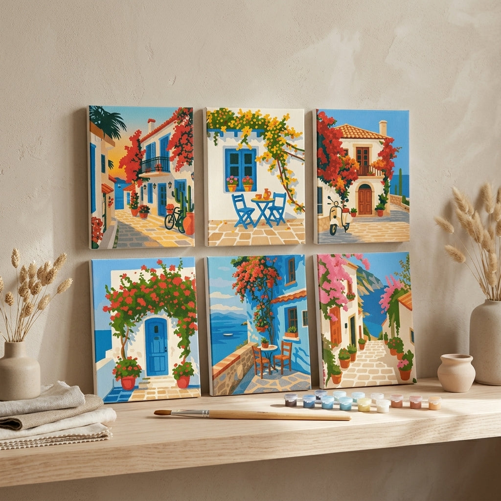 MINI PAINT BY NUMBERS | GREEK SUMMER - Set of 6