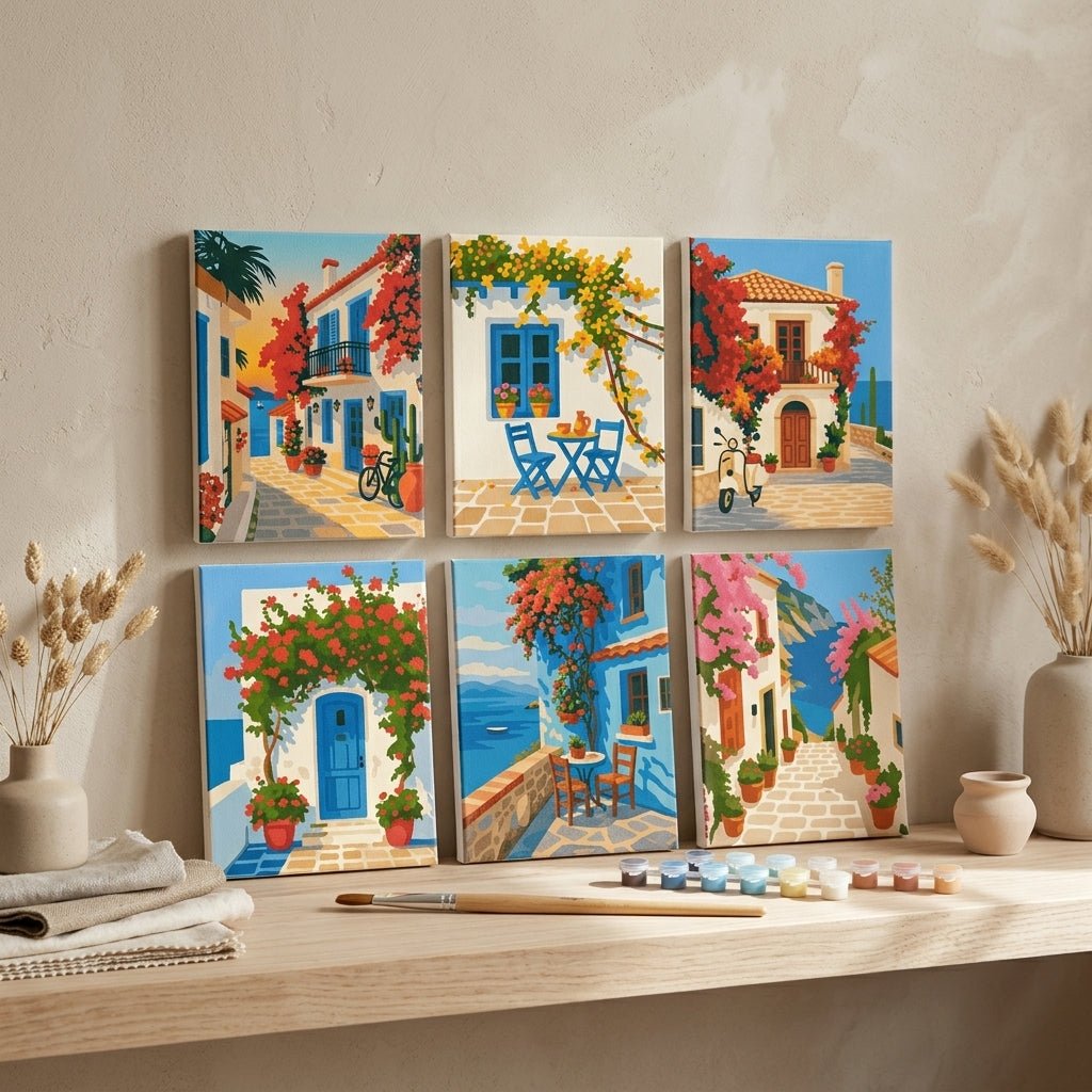 MINI PAINT BY NUMBERS | GREEK SUMMER - Set of 6