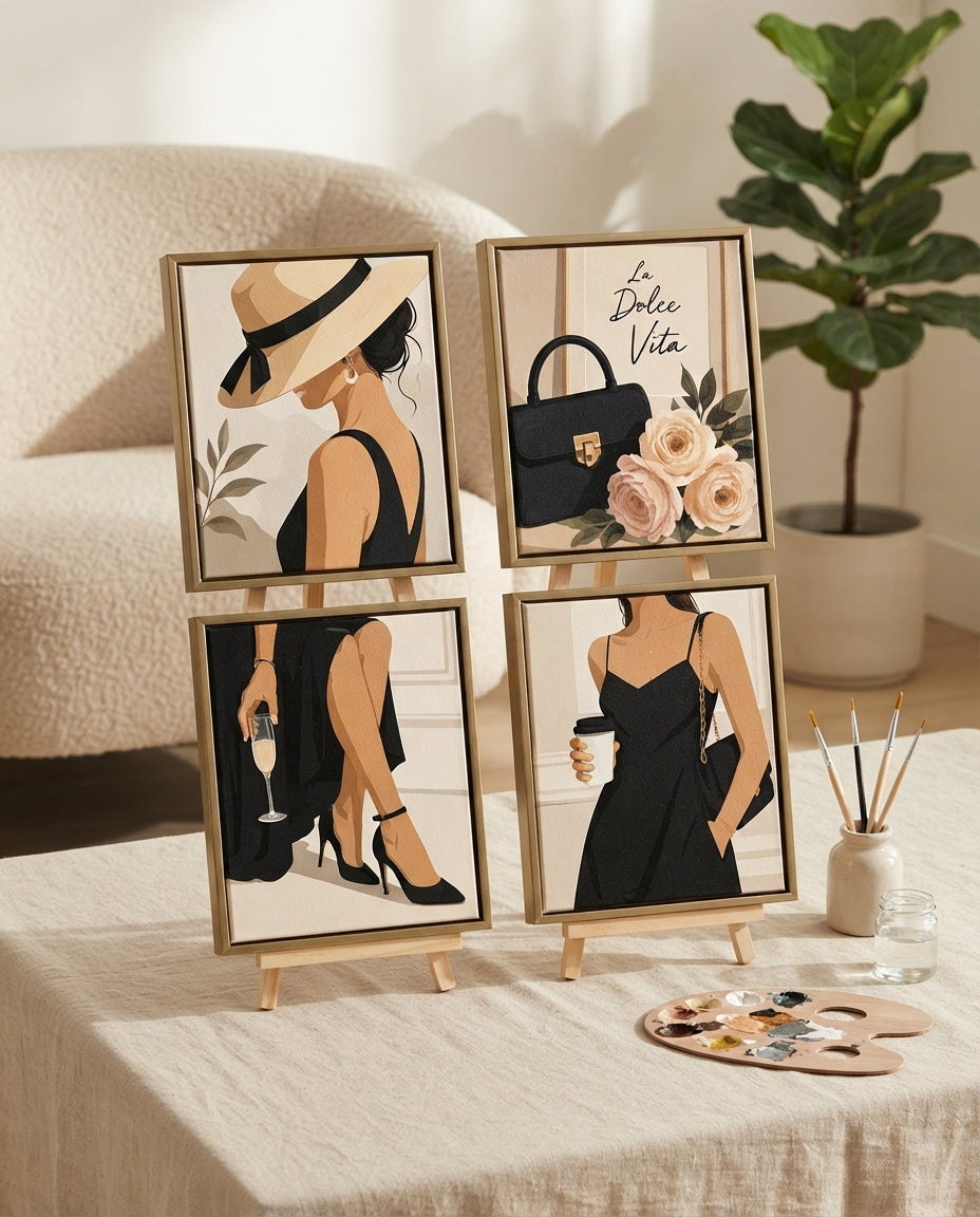 MINI PAINT BY NUMBERS | PARISIAN CHIC - Set of 4