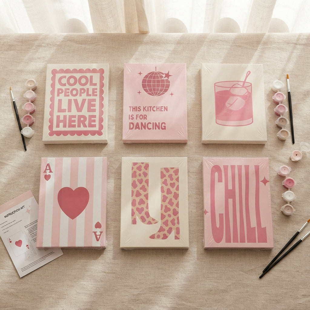 MINI PAINT BY NUMBERS | PINK STATE OF MIND - Set of 6