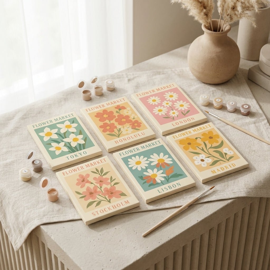 MINI PAINT BY NUMBERS | BLOOM AROUND THE WORLD - Set of 6