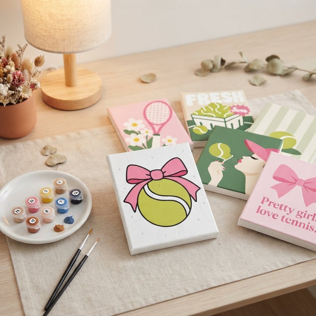 MINI PAINT BY NUMBERS | TENNIS CLUB - Set of 6