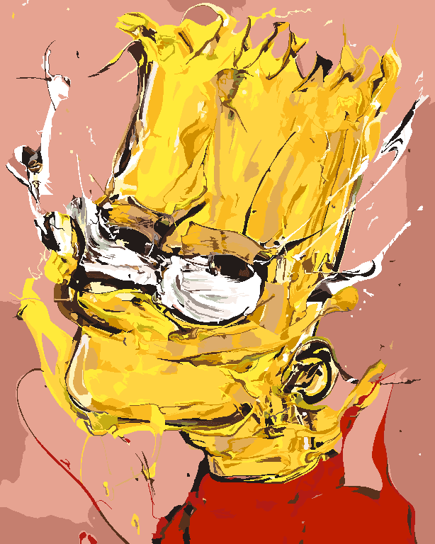 Abstract Bart Simpson paint by numbers kit