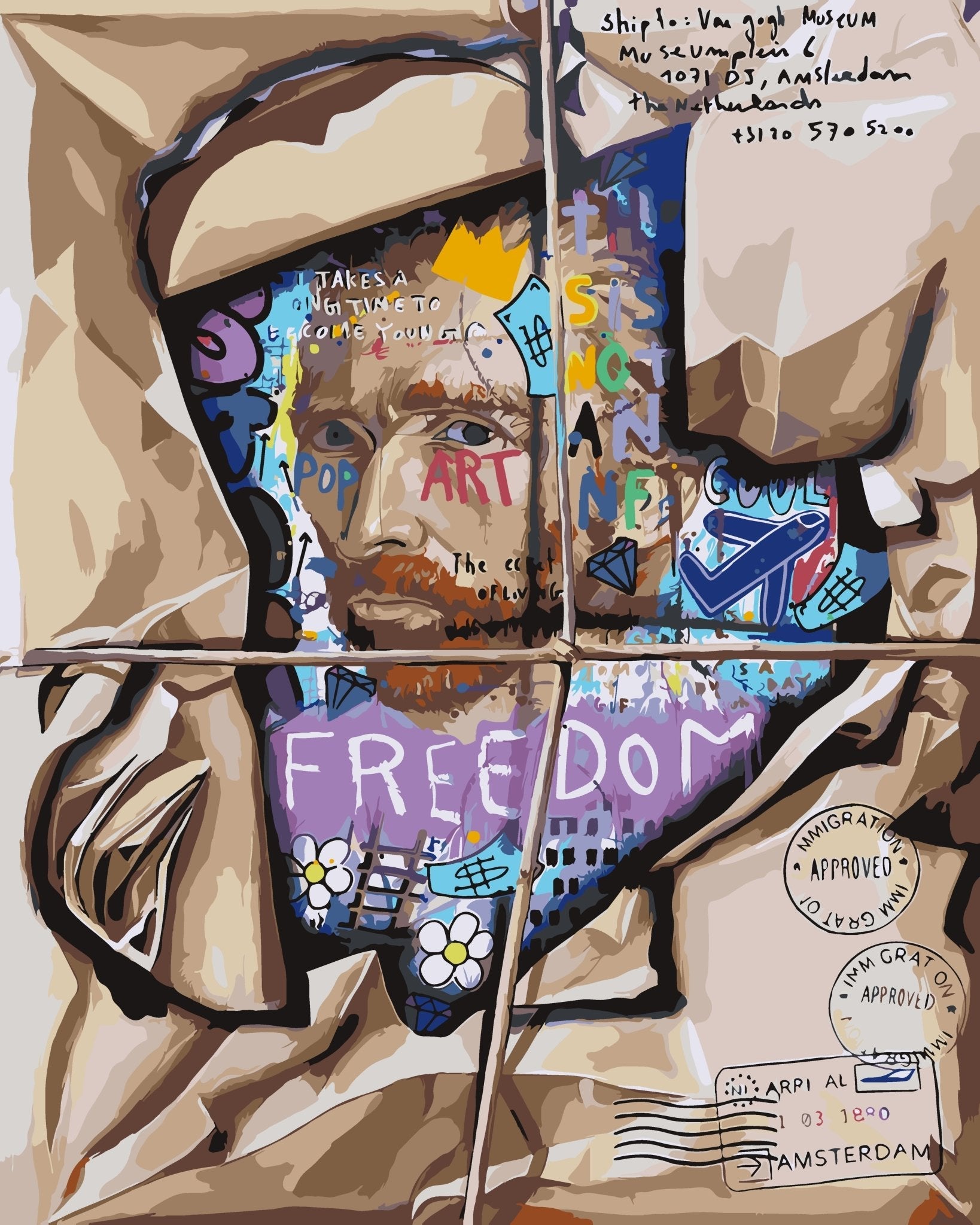 Pop Art Van Gogh paint by numbers kit