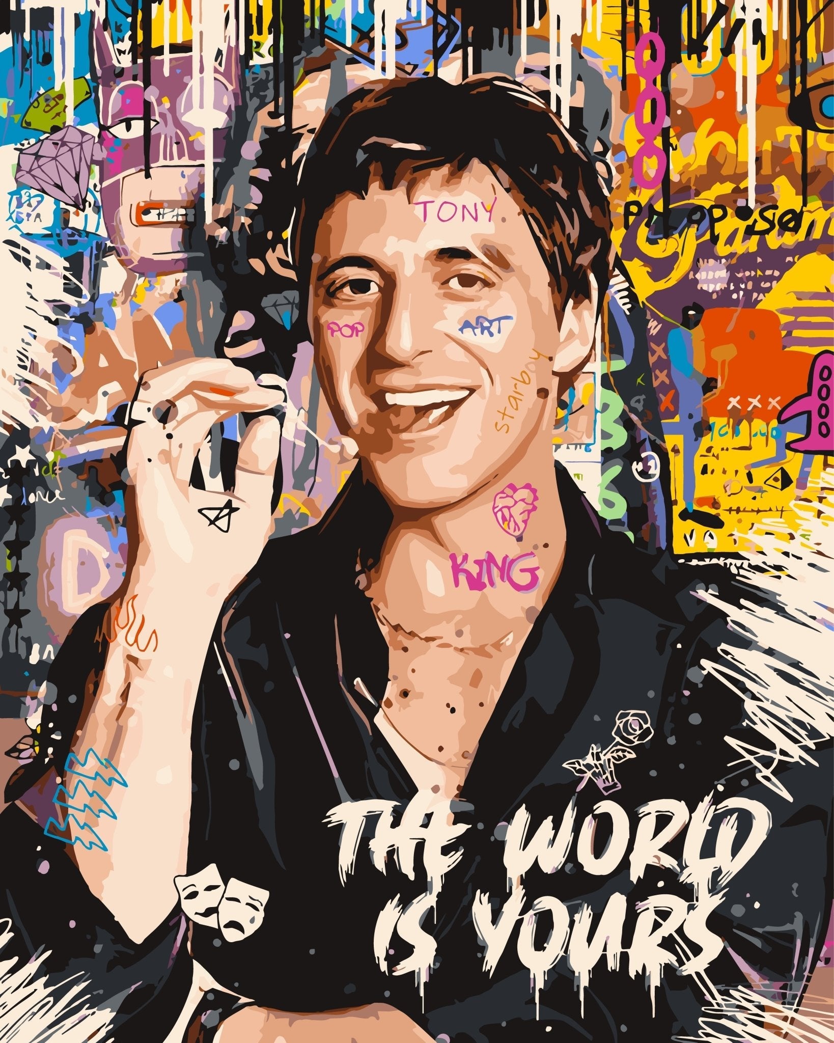 Pop Art Scarface paint by numbers kit