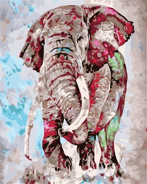 Colorful Elephant paint by numbers kit