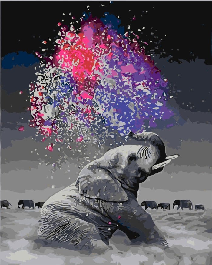 Elephant Vibrant paint by numbers kit