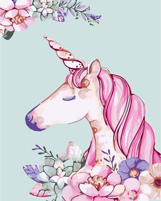 Pink Unicorn paint by numbers kit