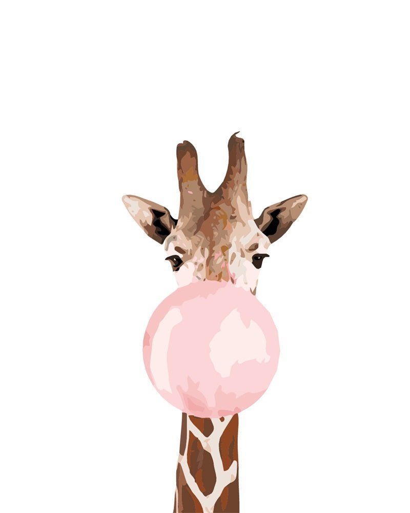 Giraffe with Bubblegum paint by numbers kit