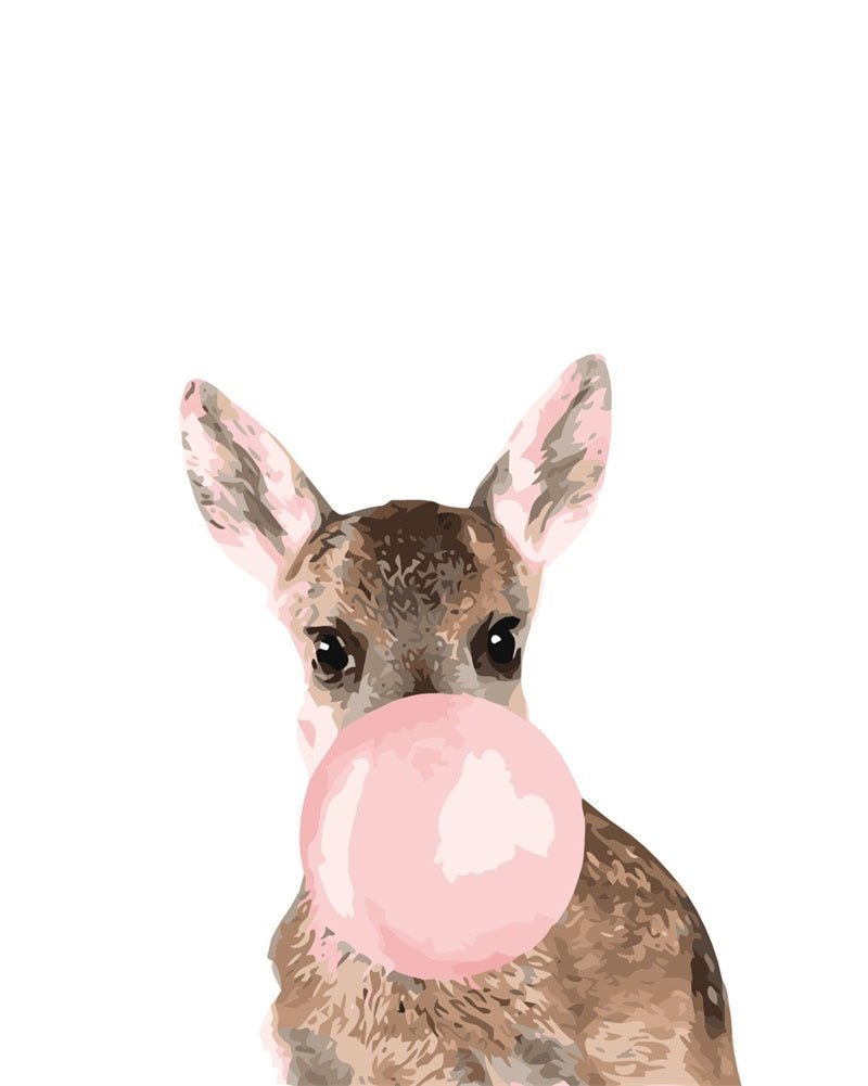 Kangaroo with Bubblegum paint by numbers kit