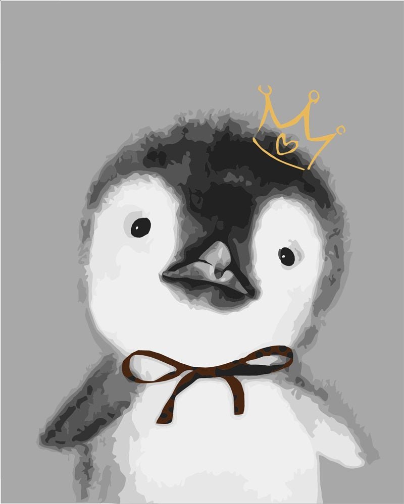 Penguin King paint by numbers kit