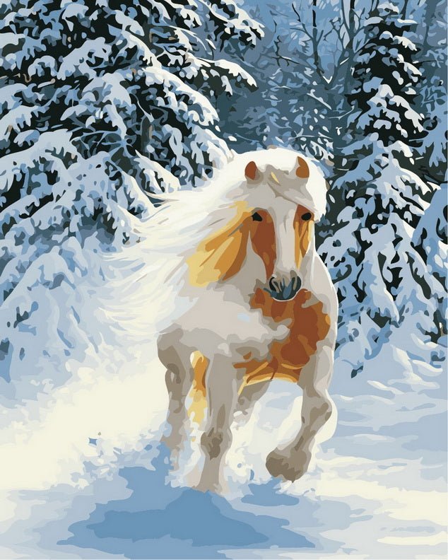 Snow Horse paint by numbers kit