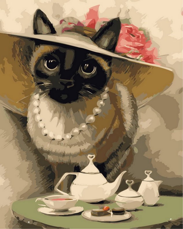 Cat with Hat paint by numbers kit
