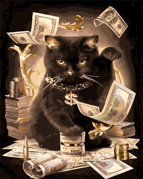 Money Cat paint by numbers kit