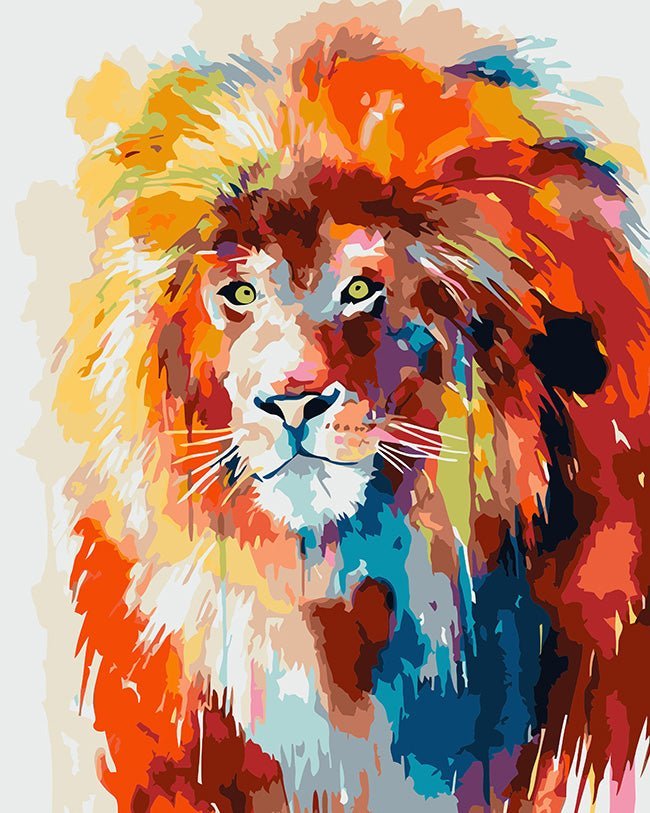 Colorful Lion paint by numbers kit