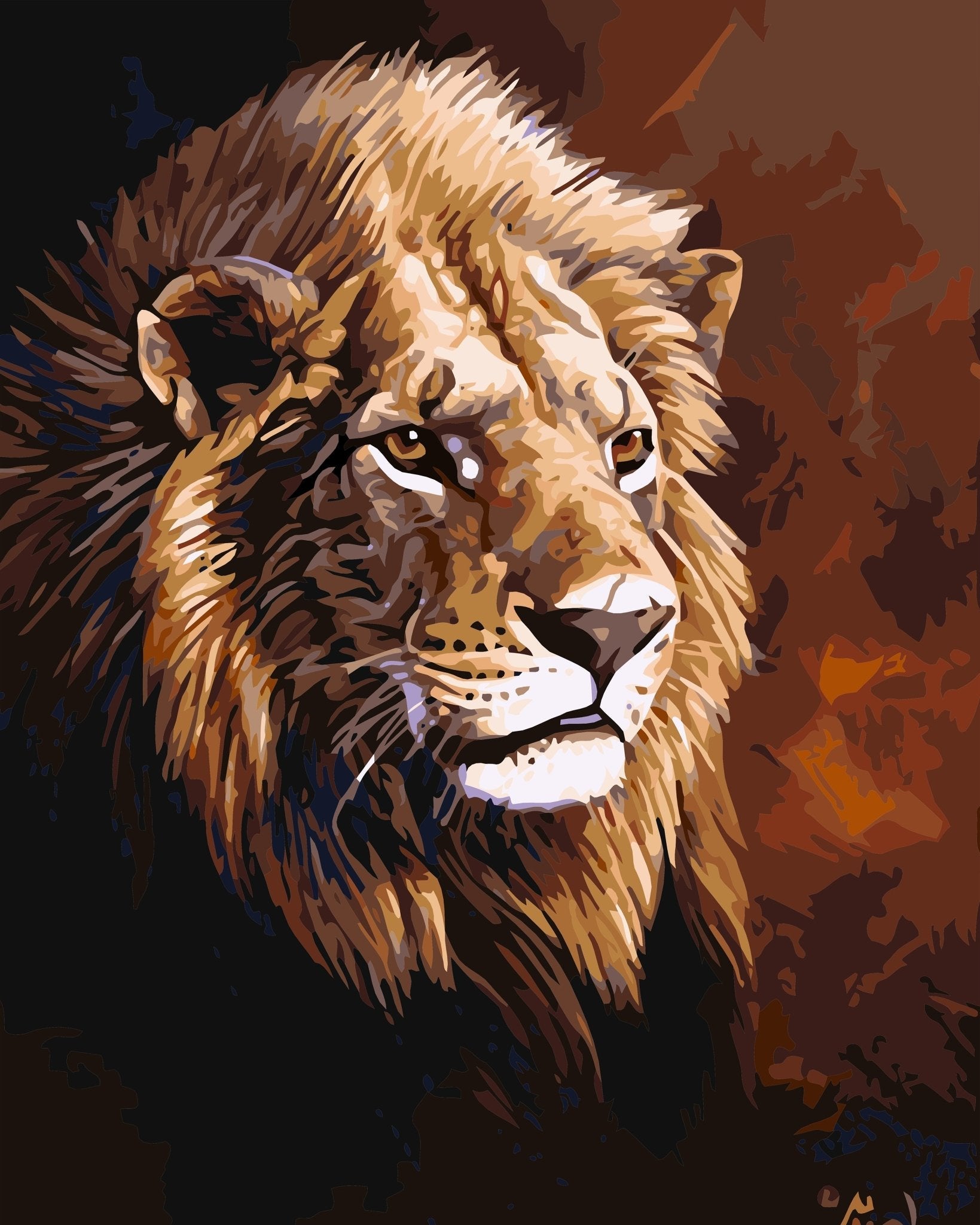 Lion Sahara paint by numbers kit
