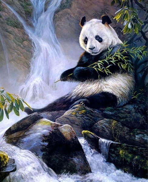 Panda by the River paint by numbers kit