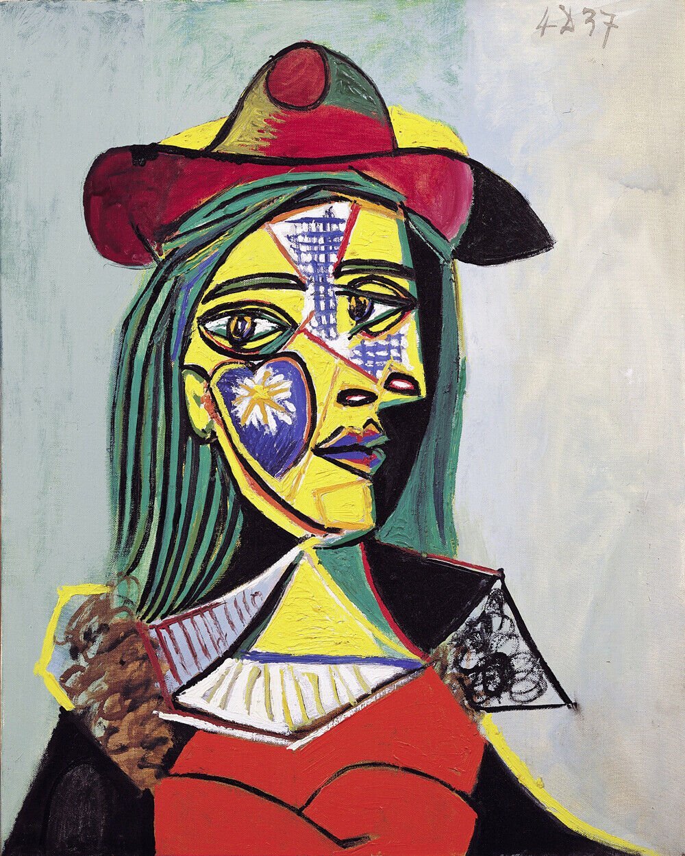 Picasso Woman with Hat and Fur Collar paint by numbers kit