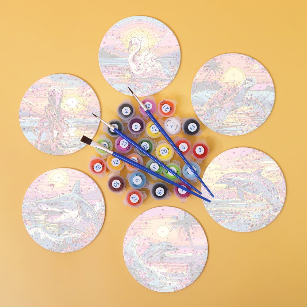 Ocean Coasters paint by numbers kit
