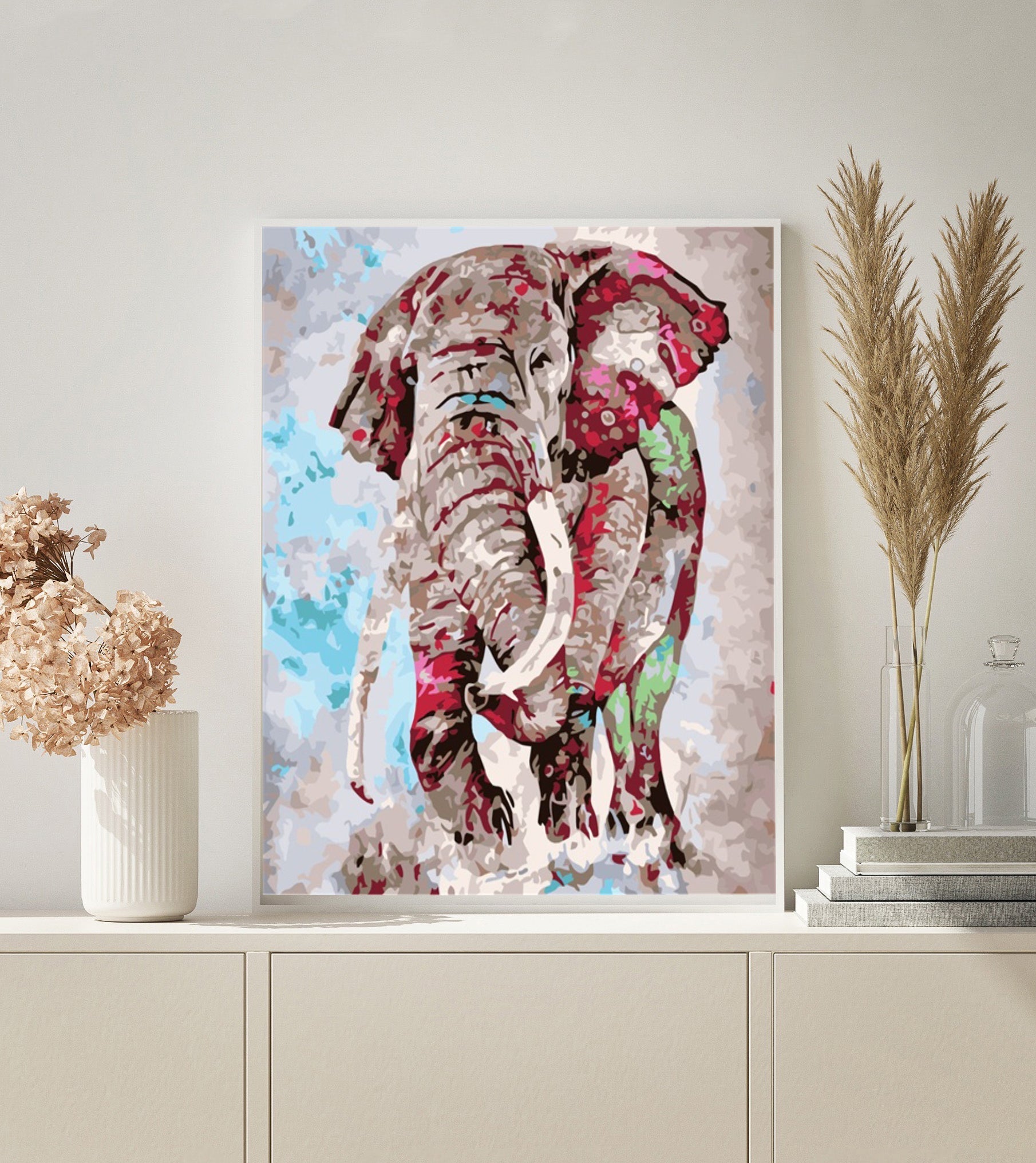 Colorful Elephant paint by numbers kit