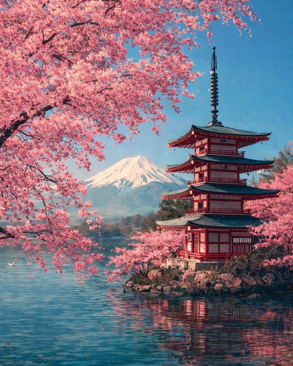 Spring in Japan paint by numbers kit