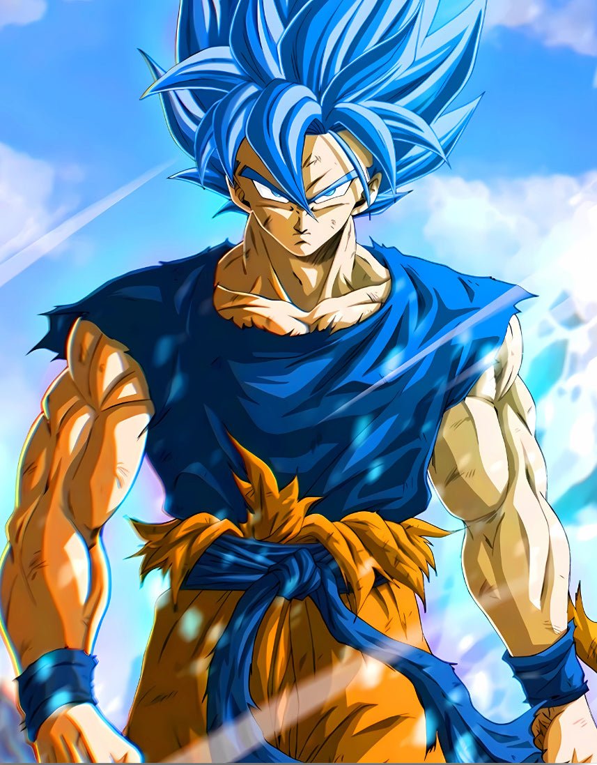Anime Blue Energy paint by numbers kit