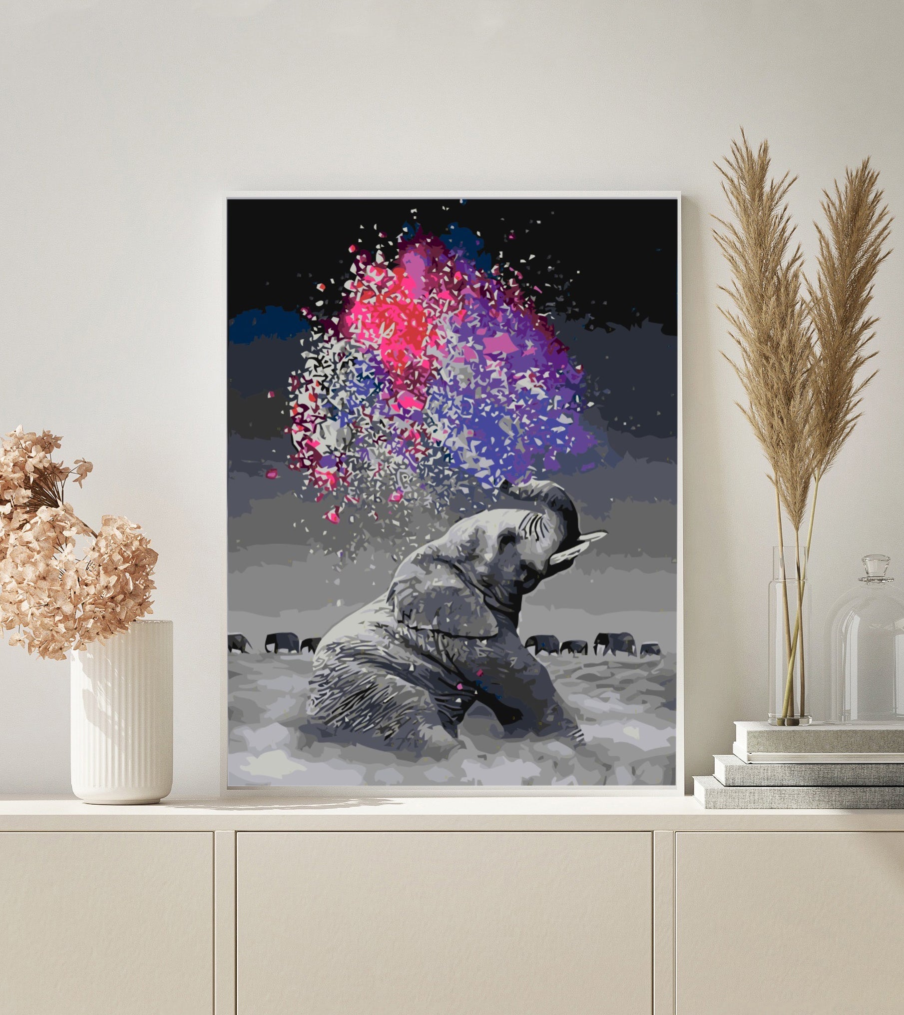 Elephant Vibrant paint by numbers kit
