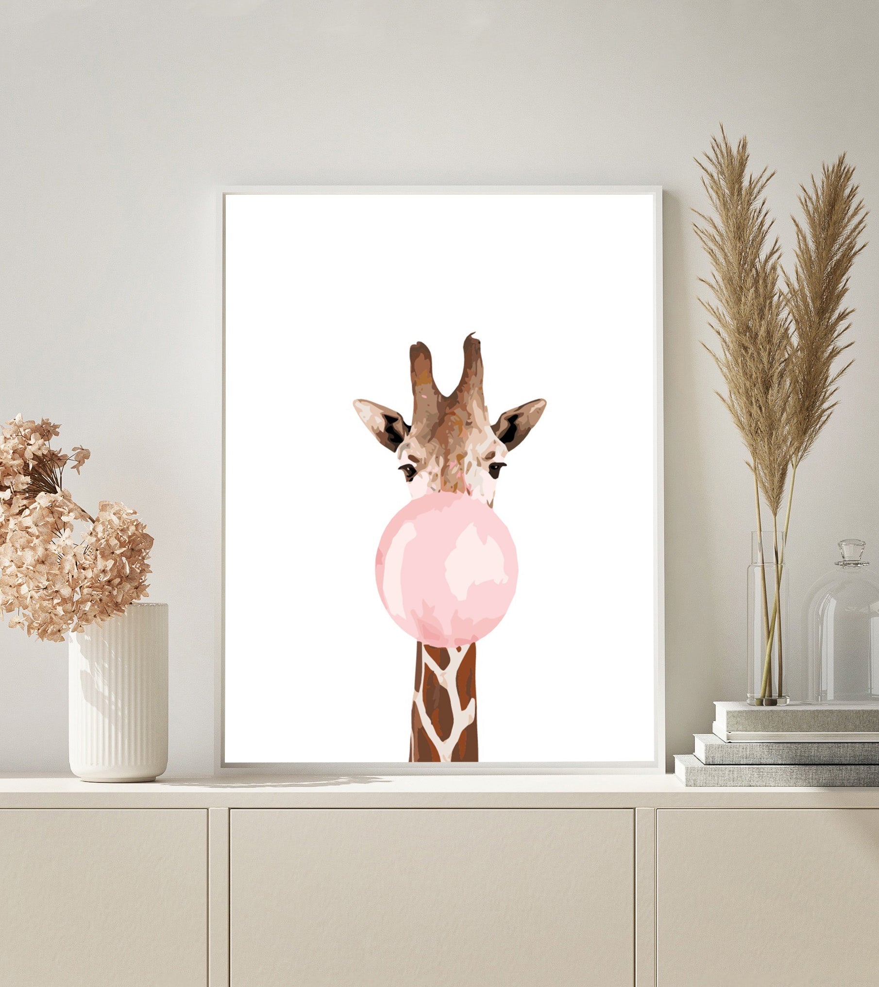 Giraffe with Bubblegum paint by numbers kit
