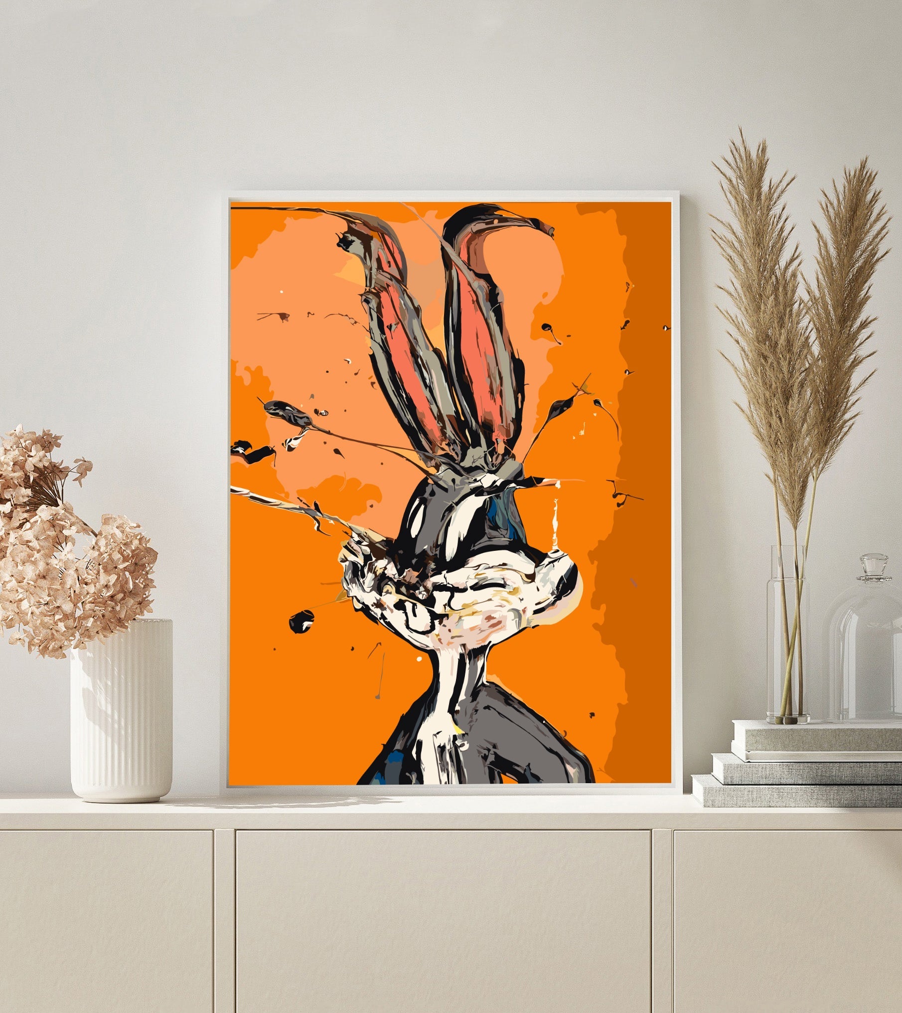 Abstract Rabbit paint by numbers kit