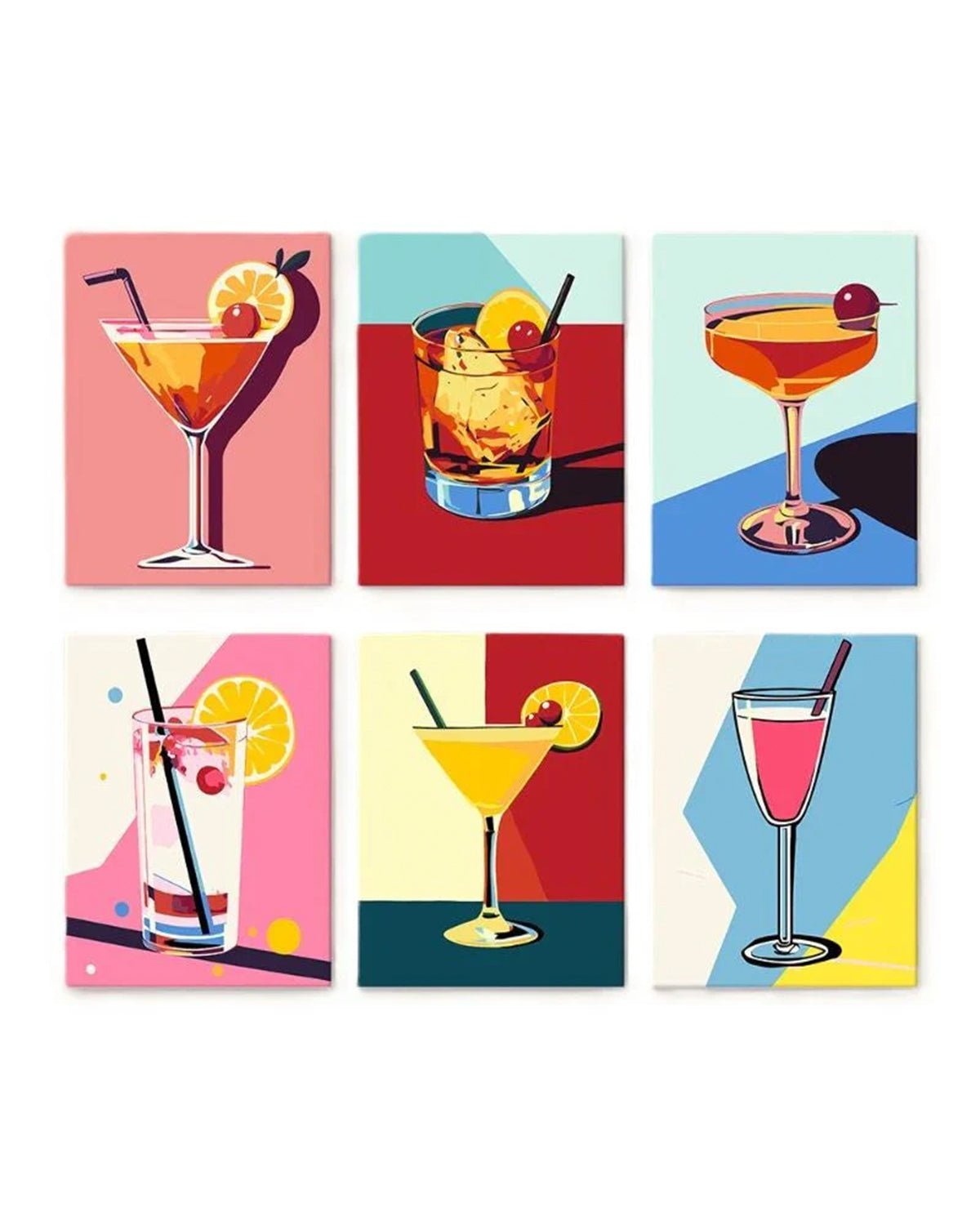 MINI PAINT BY NUMBERS | COCKTAIL CLASSY - Set of 6