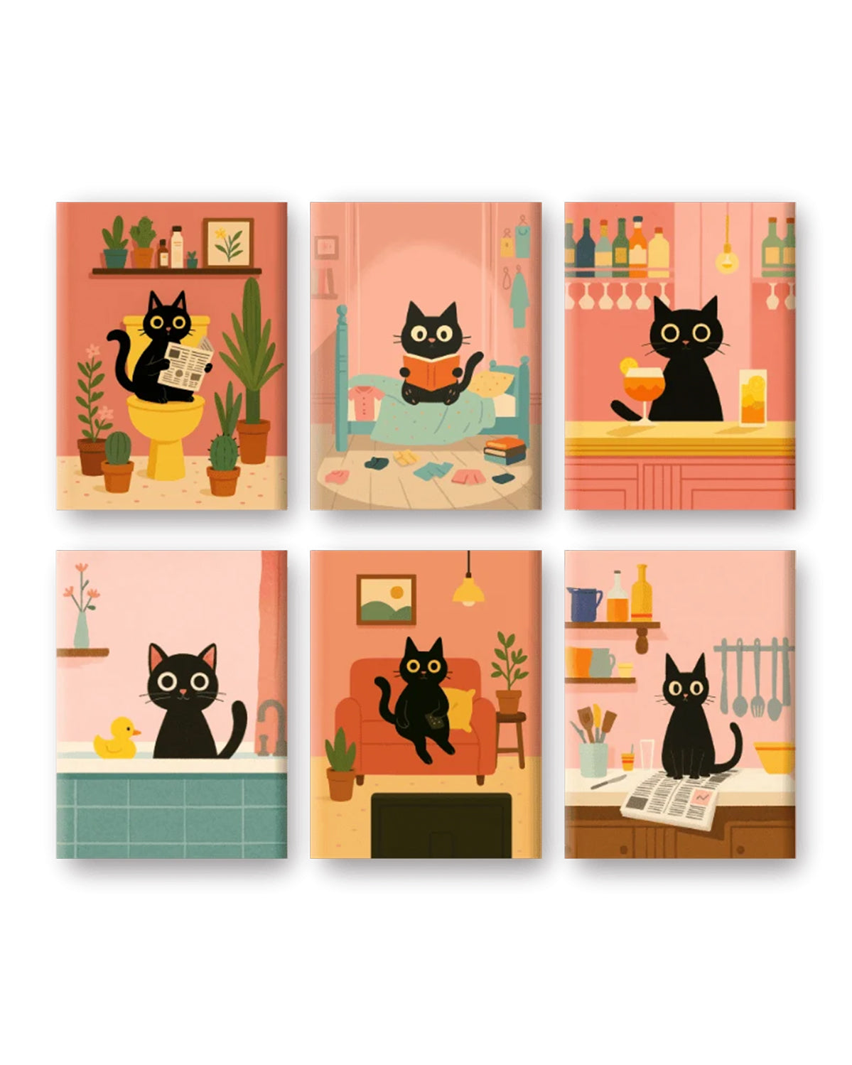 MINI PAINT BY NUMBERS | CAT LIFE - Set of 6