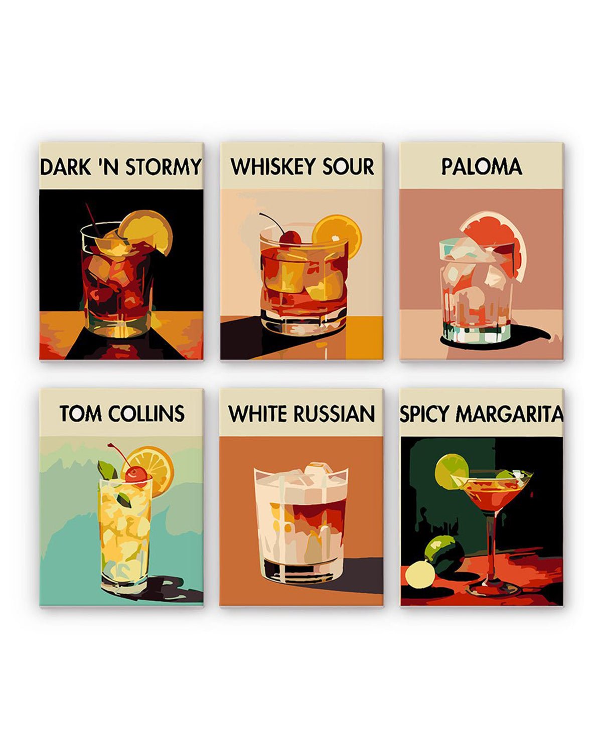MINI PAINT BY NUMBERS | COCKTAIL LUXURY - Set of 6