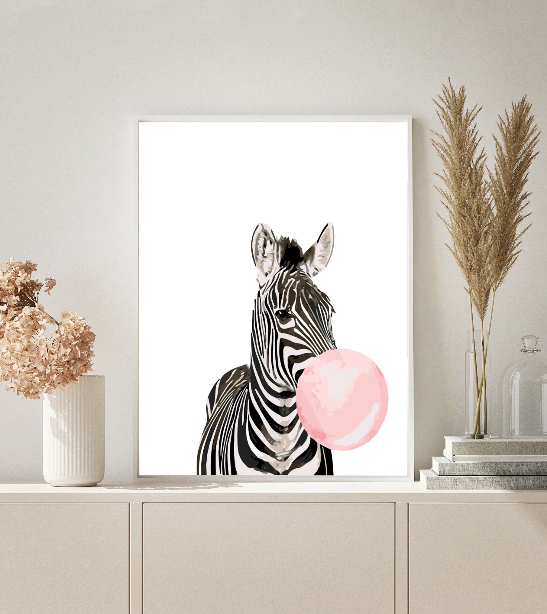 Zebra with Bubblegum paint by numbers kit