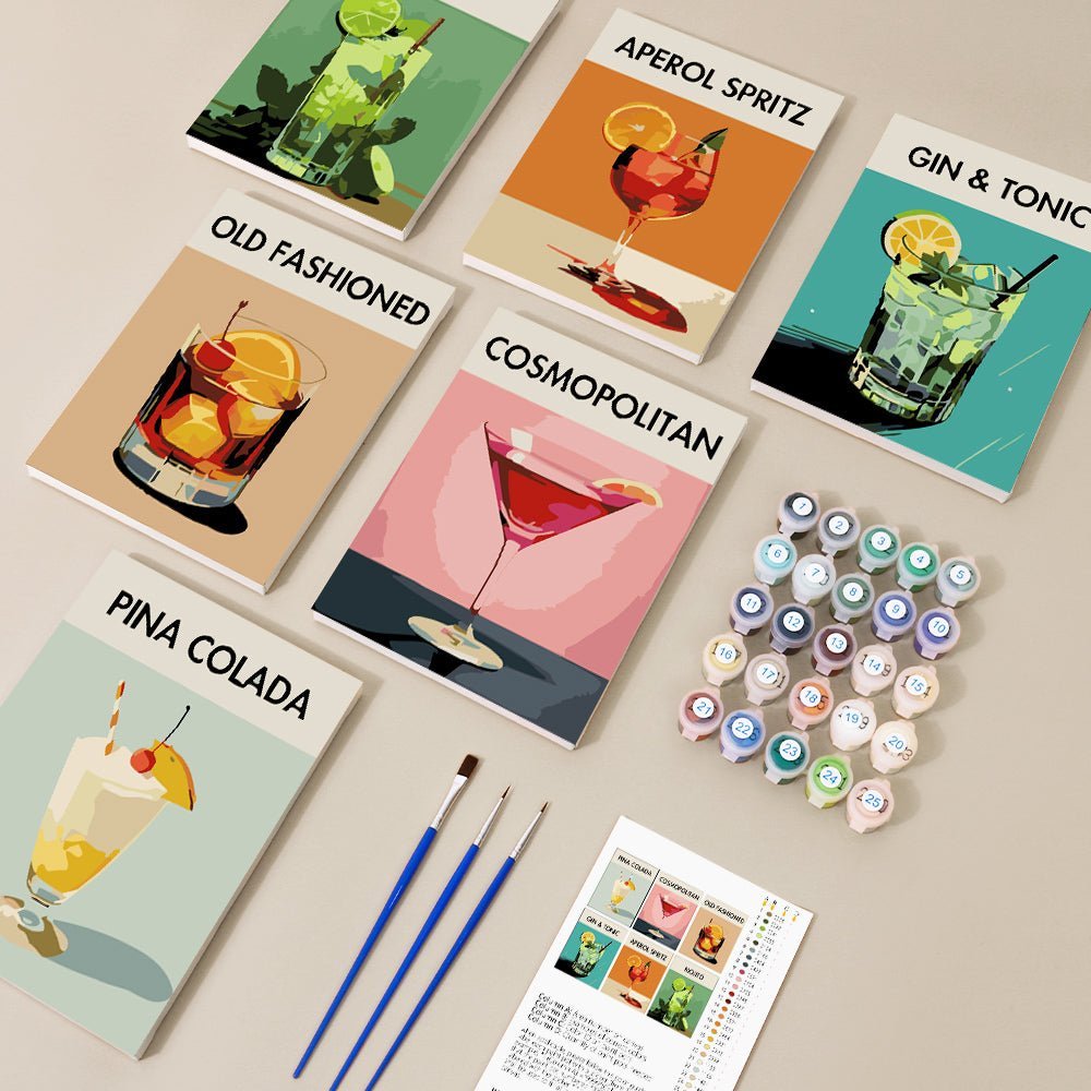 Cocktail Luxury 6 Mini Paintings paint by numbers kit