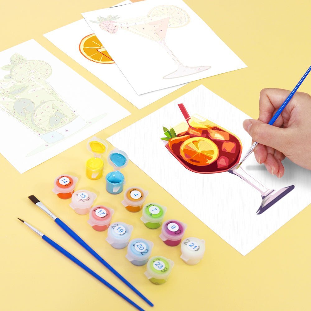 Cocktail Summer 6 Mini Paintings paint by numbers kit
