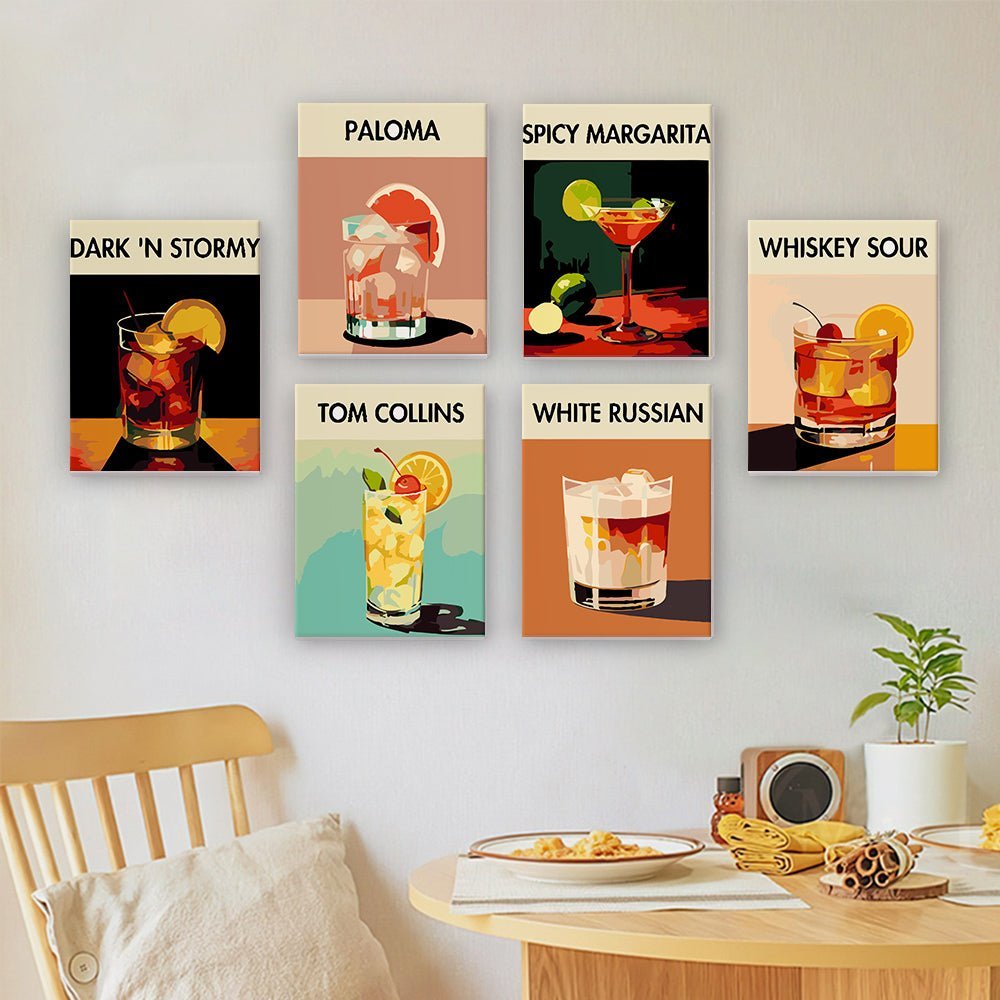 Cocktail Luxury 6 Mini Paintings Copy paint by numbers kit