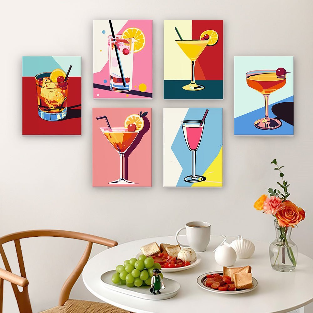 Cocktail Classy 6 Mini Paintings paint by numbers kit