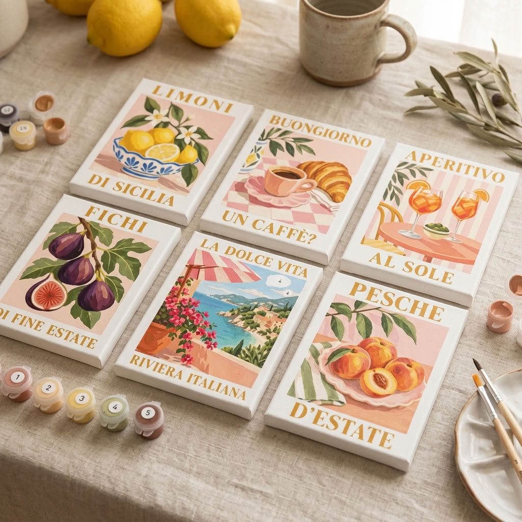 MINI PAINT BY NUMBERS | ITALIAN SUMMER - Set of 6