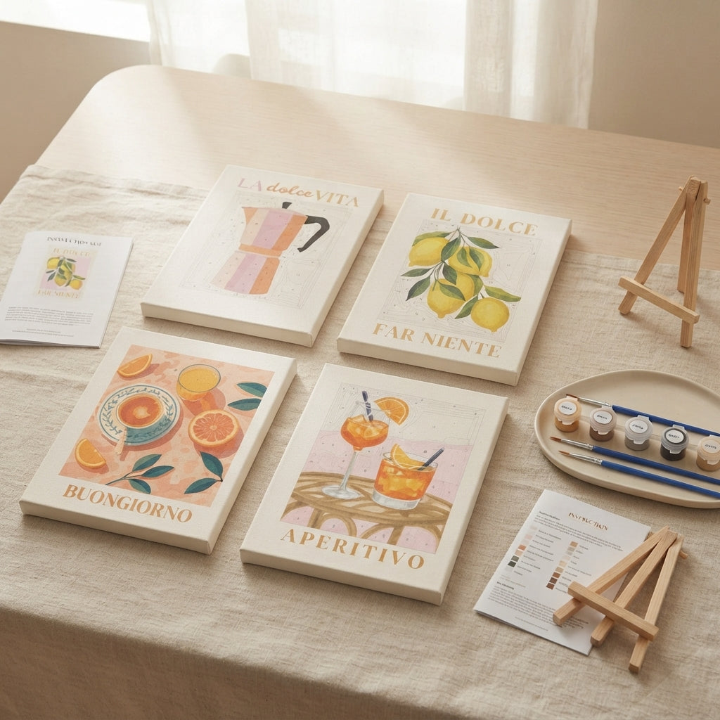 MINI PAINT BY NUMBERS | LA DOLCE VITA - Set of 4