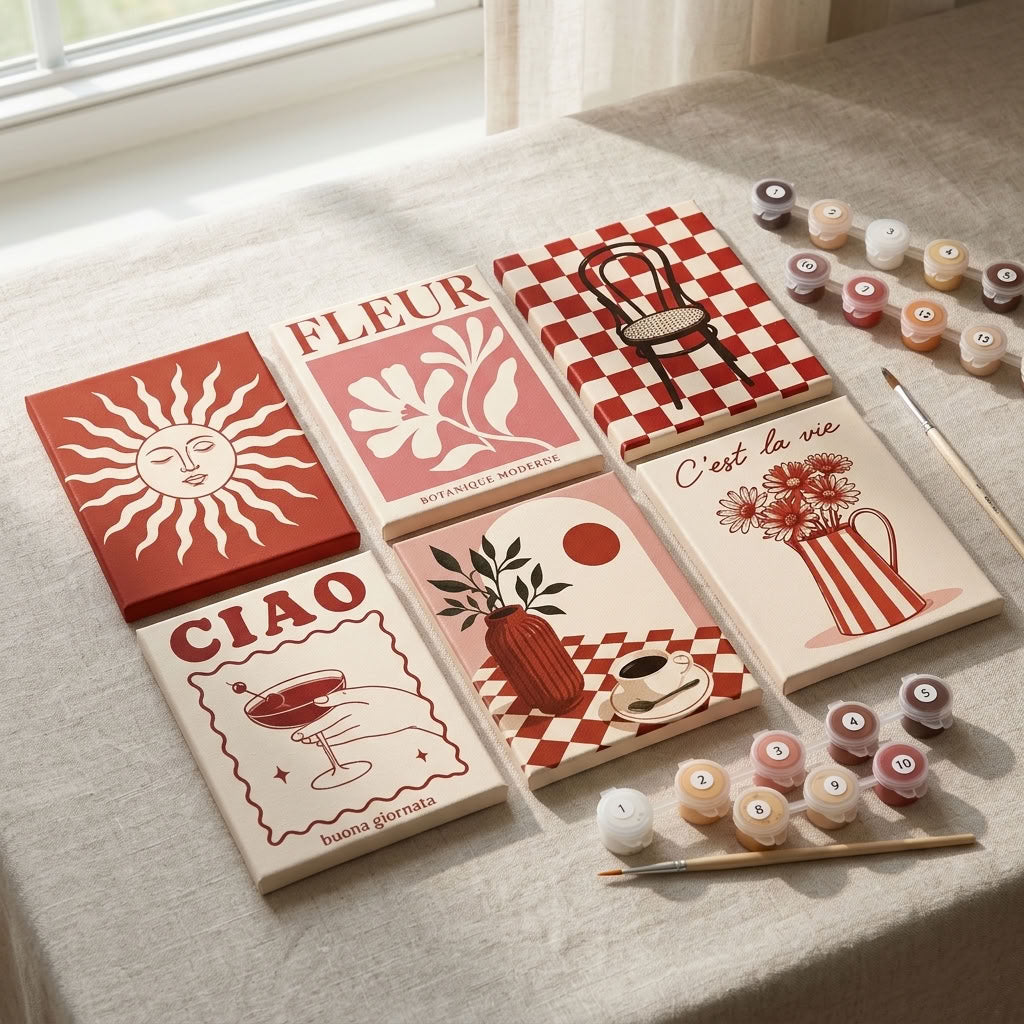 MINI PAINT BY NUMBERS | BISTRO VIBES - Set of 6