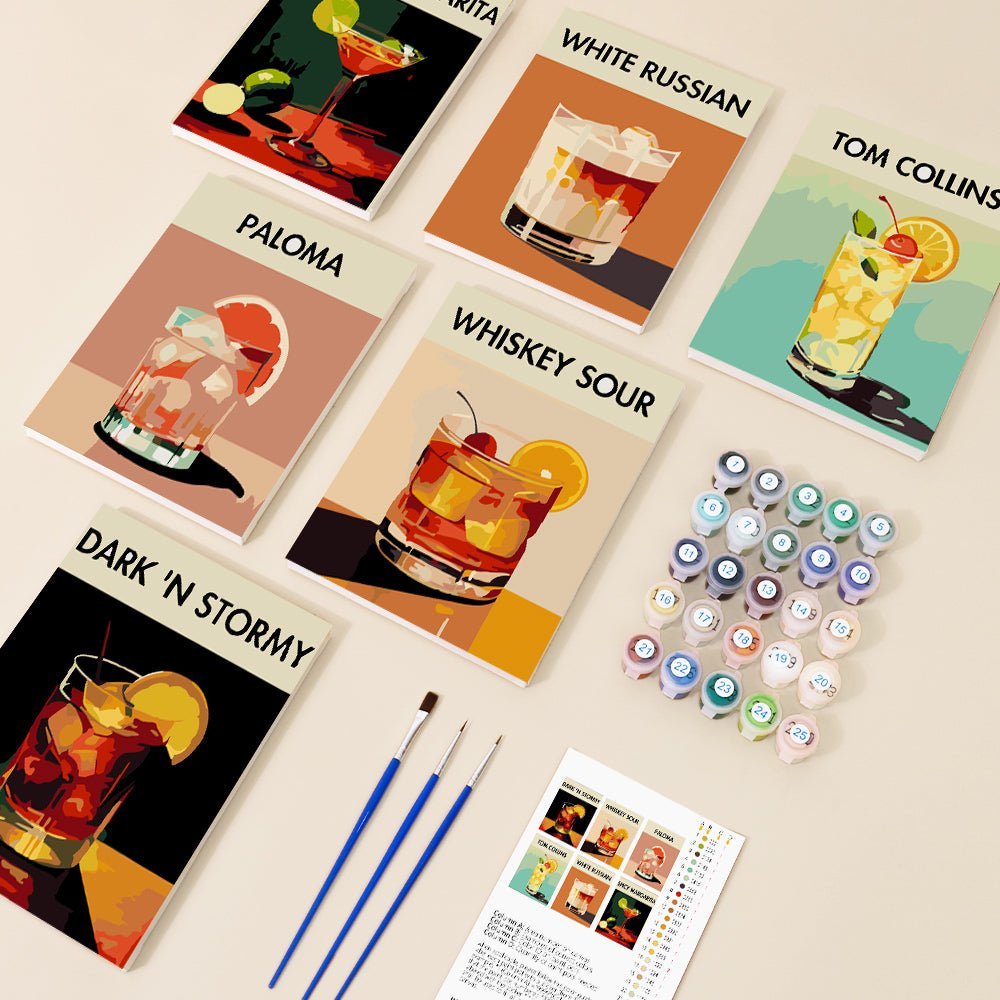 Cocktail Luxury 6 Mini Paintings Copy paint by numbers kit